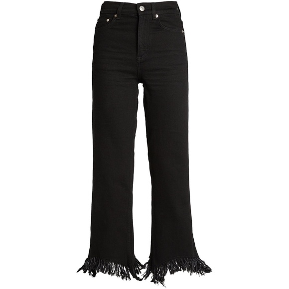 MAJE Pavata Flared Frayed-Hem Stretch-Denim Jeans - Picture 1 of 11